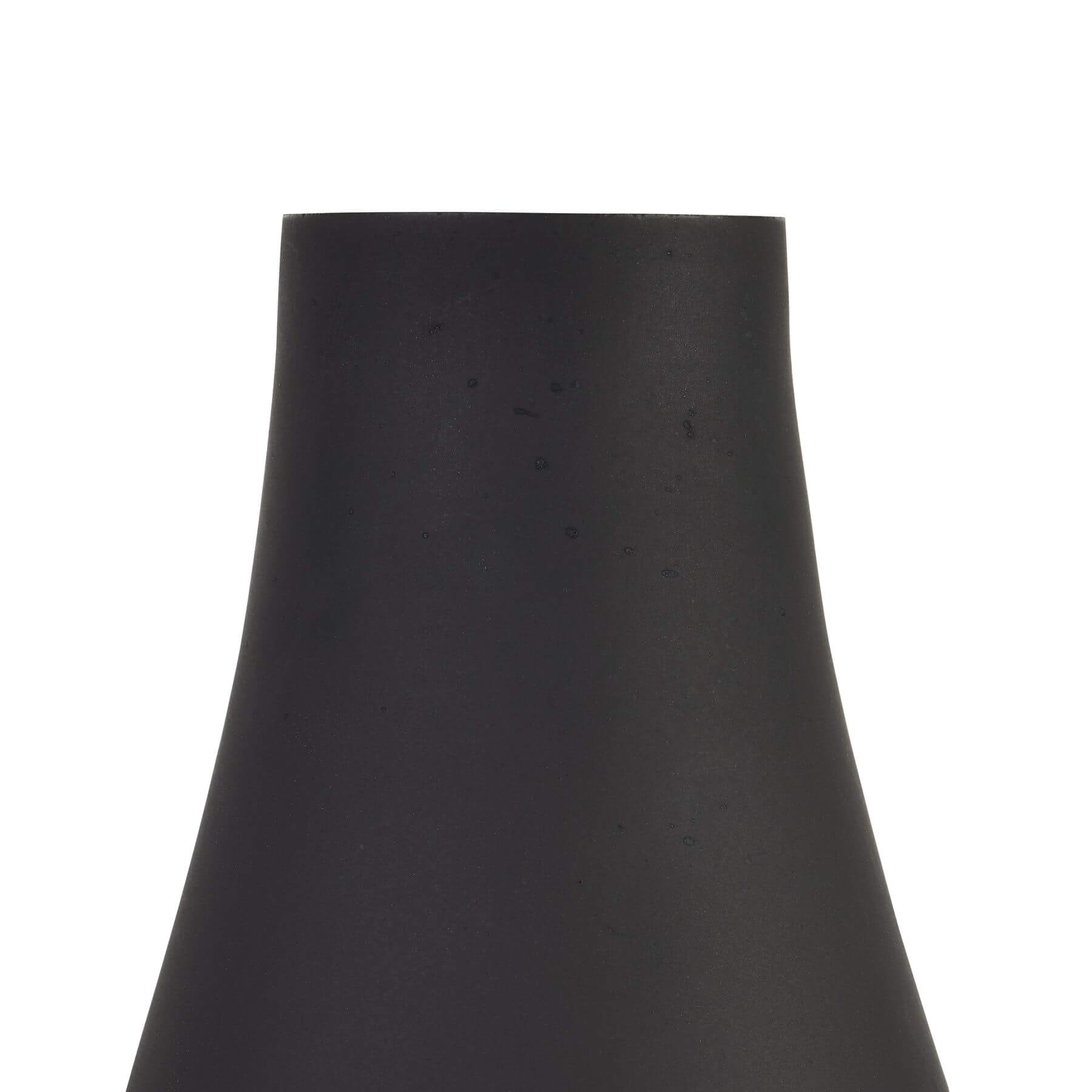 Handcrafted black matte glass vase with tapered silhouette for modern floral arrangements by Sostter at brixbailey.com
