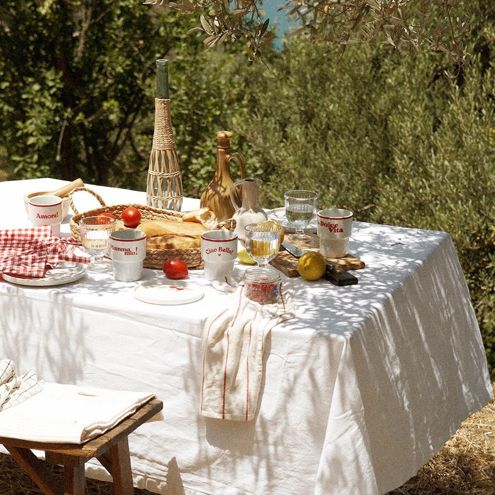 elegant mamma mia ceramic mug with a refined italian design on a marble surface