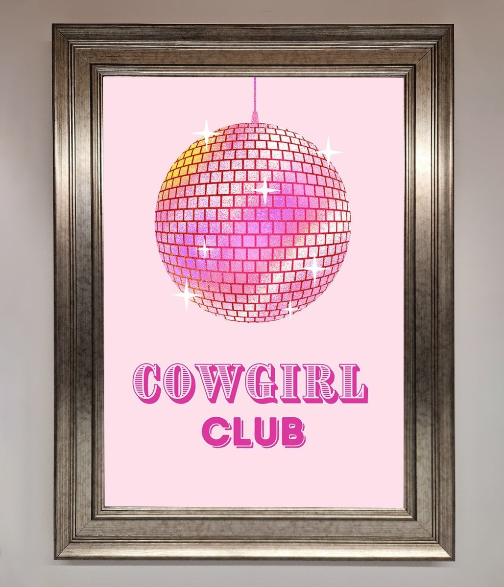 Cowgirl Club Disco Ball Framed Print