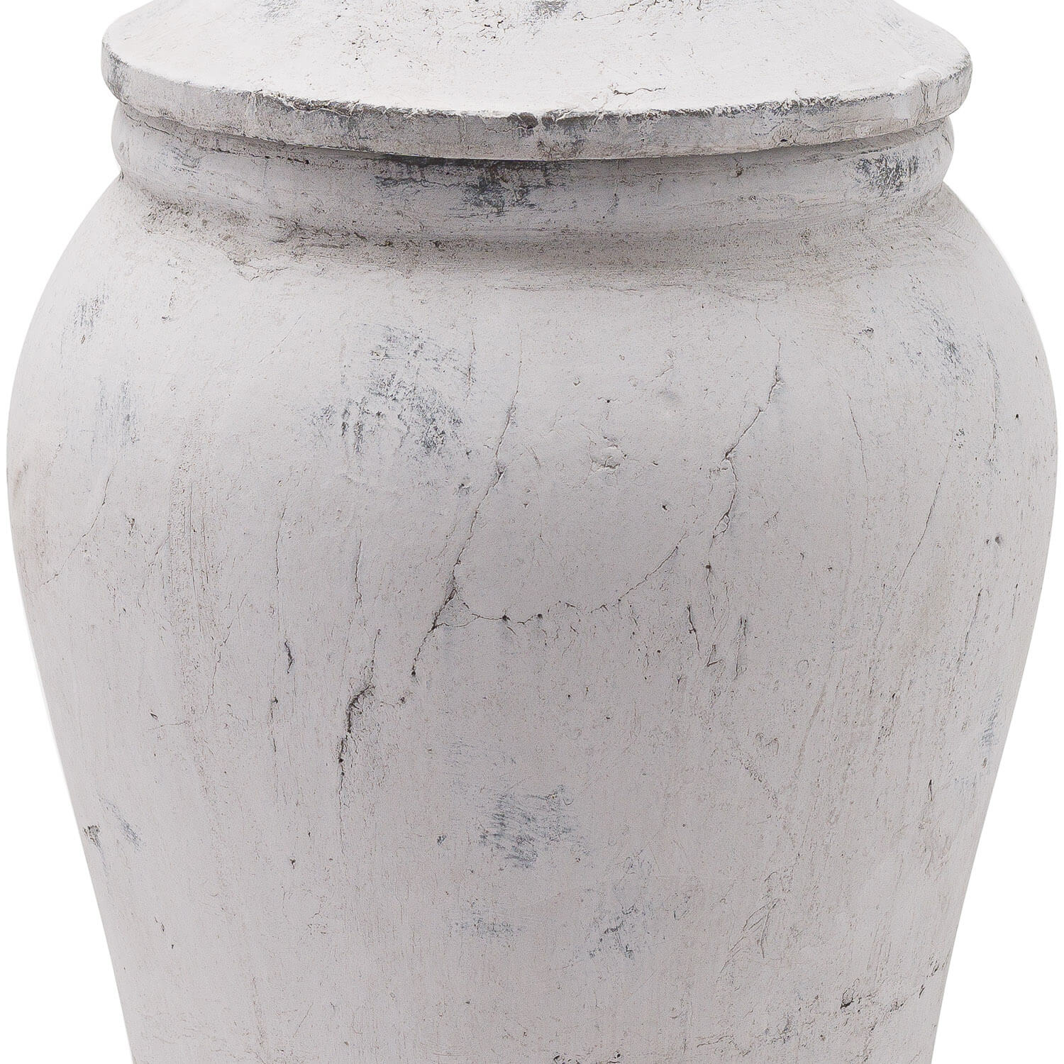 Bloomville Stone Ginger Jar in natural ceramic finish, 39cm tall, textured stone-look home decor piece by Sostter at brixbailey.com