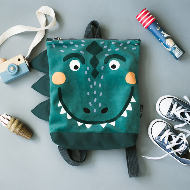 Dino-rrific Backpack for Kids – Fun & Spacious Dinosaur Design by Muni at www.brixbailey.com