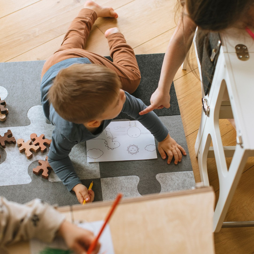 Felt Puzzle Playmat for Kids - Eco-Friendly, Handmade, and Expandable Safe Play Area by Ette Tete at www.brixbailey.com