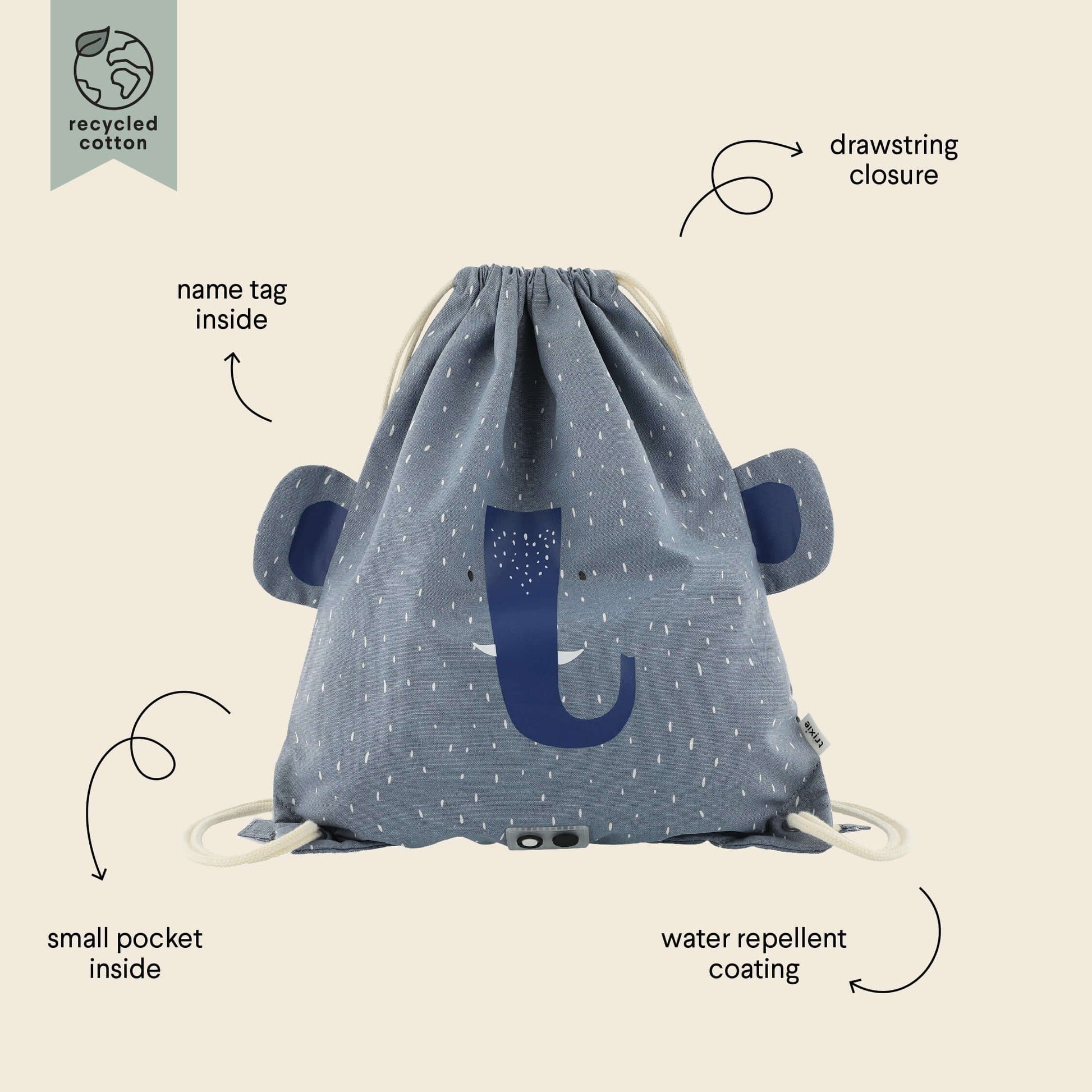 Drawstring Bag - Mrs. Elephant