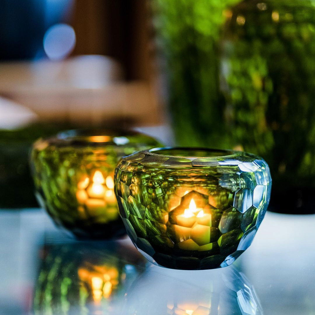 EMERALD CANDLEHOLDER - H10 D14 cm - Olive