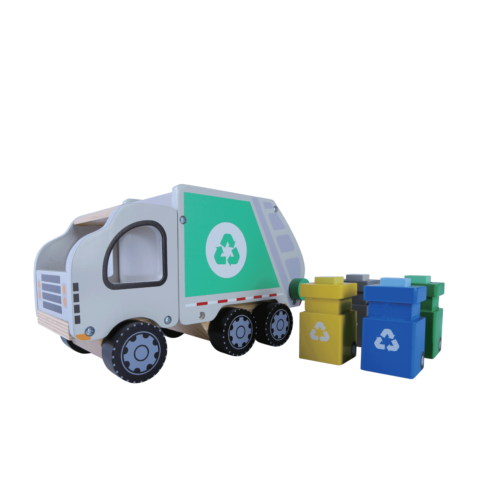 Educational Wooden Garbage Truck Playset – Learn & Play by Gerardo's Toys at www.brixbailey.com