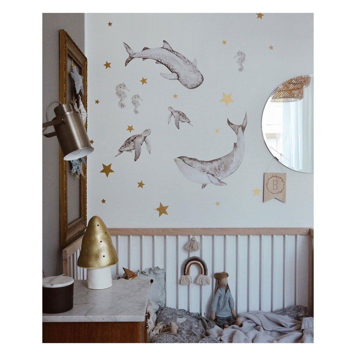 playful seahorse and turtle wall stickers for a kids room ocean adventure