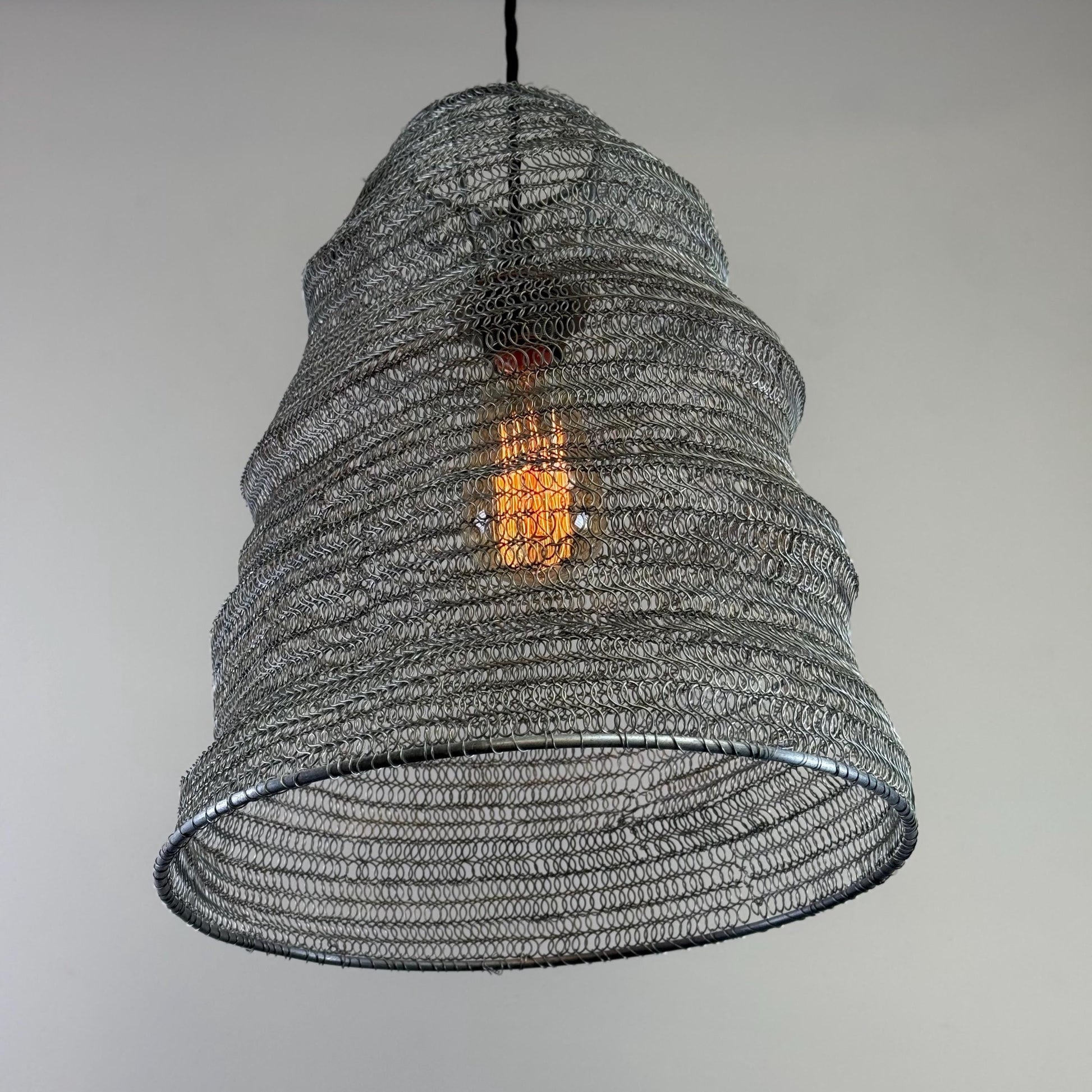 Walton ~ Beehive Large Silver Wire Mesh Lampshade Pendant Ceiling Light