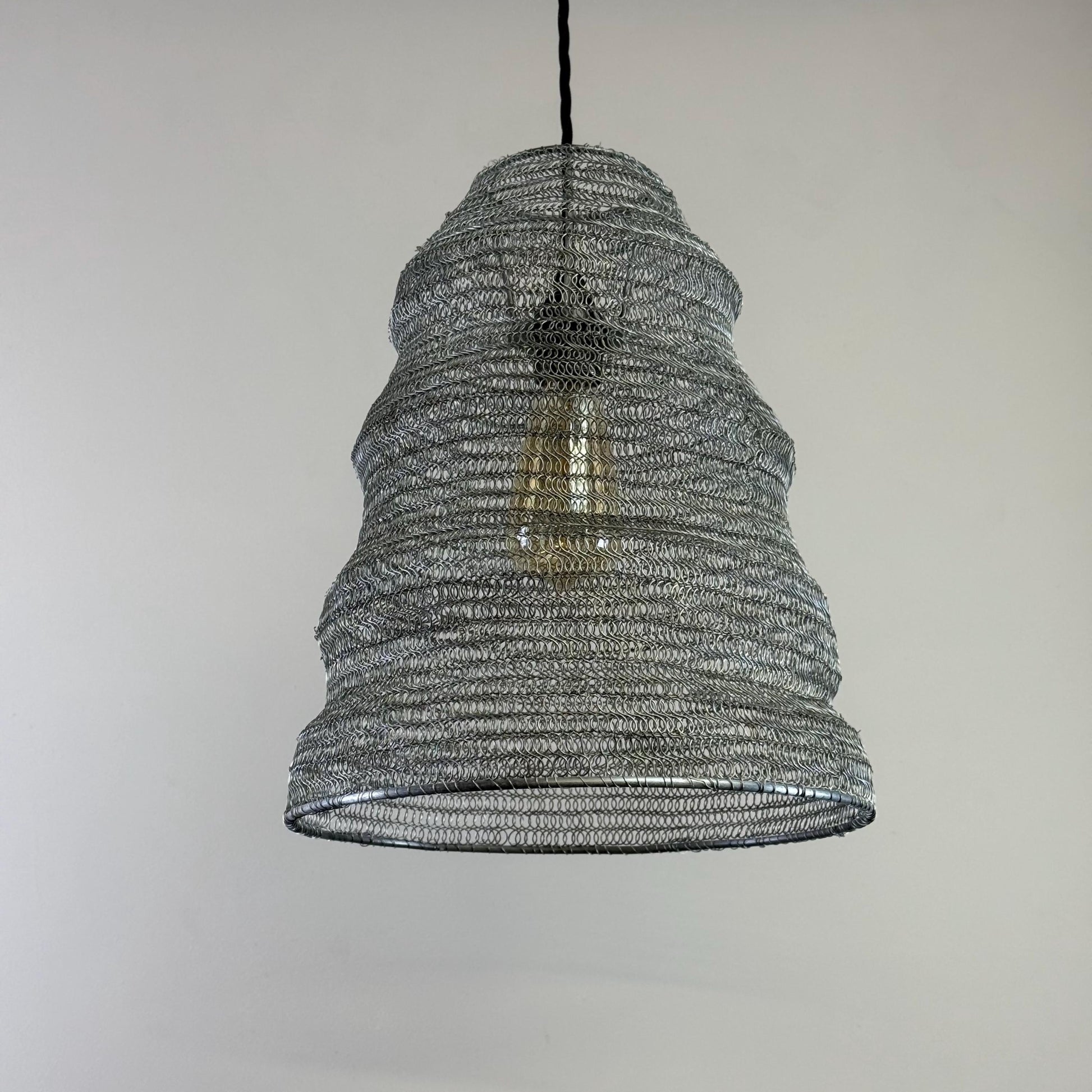 Walton ~ Beehive Large Silver Wire Mesh Lampshade Pendant Ceiling Light