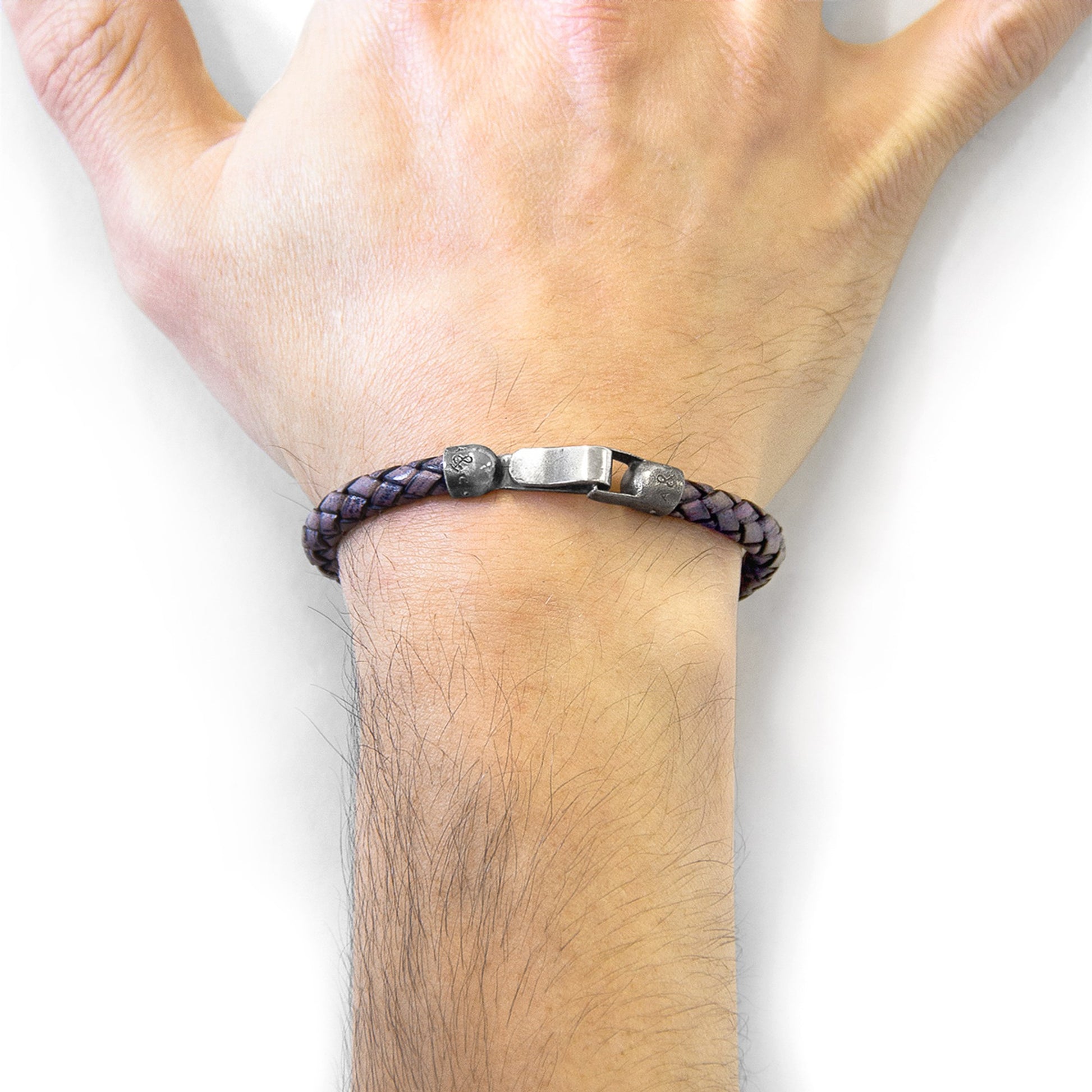 Timeless Elegance with the Silver and Braided Leather Bracelet by ANCHOR & CREW at www.brixbailey.com