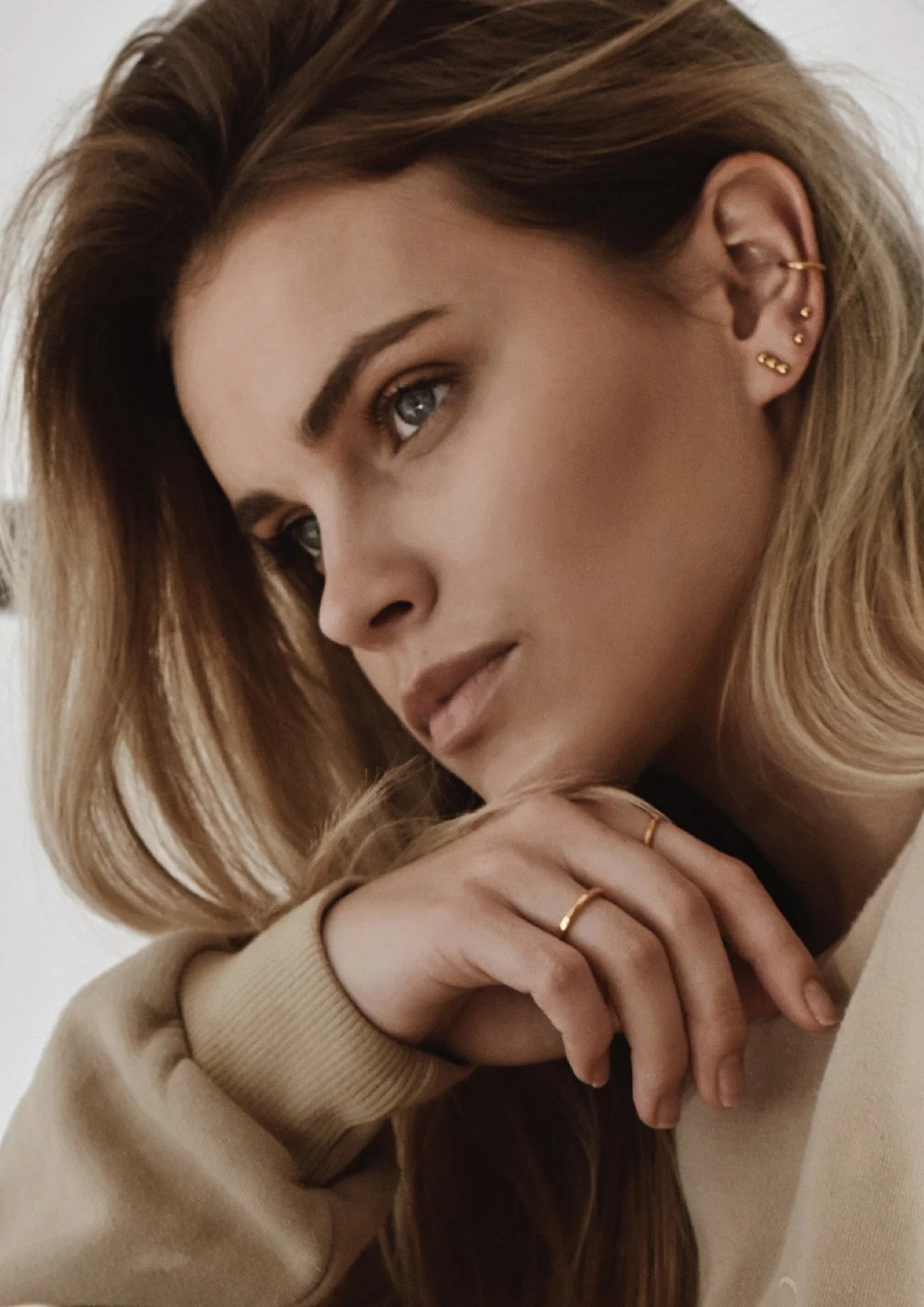 NO MORE Stack Line Ear Cuffs - No Piercing Required | Handmade with Sterling Silver & 24k Gold Vermeil by NO MORE at www.brixbailey.com