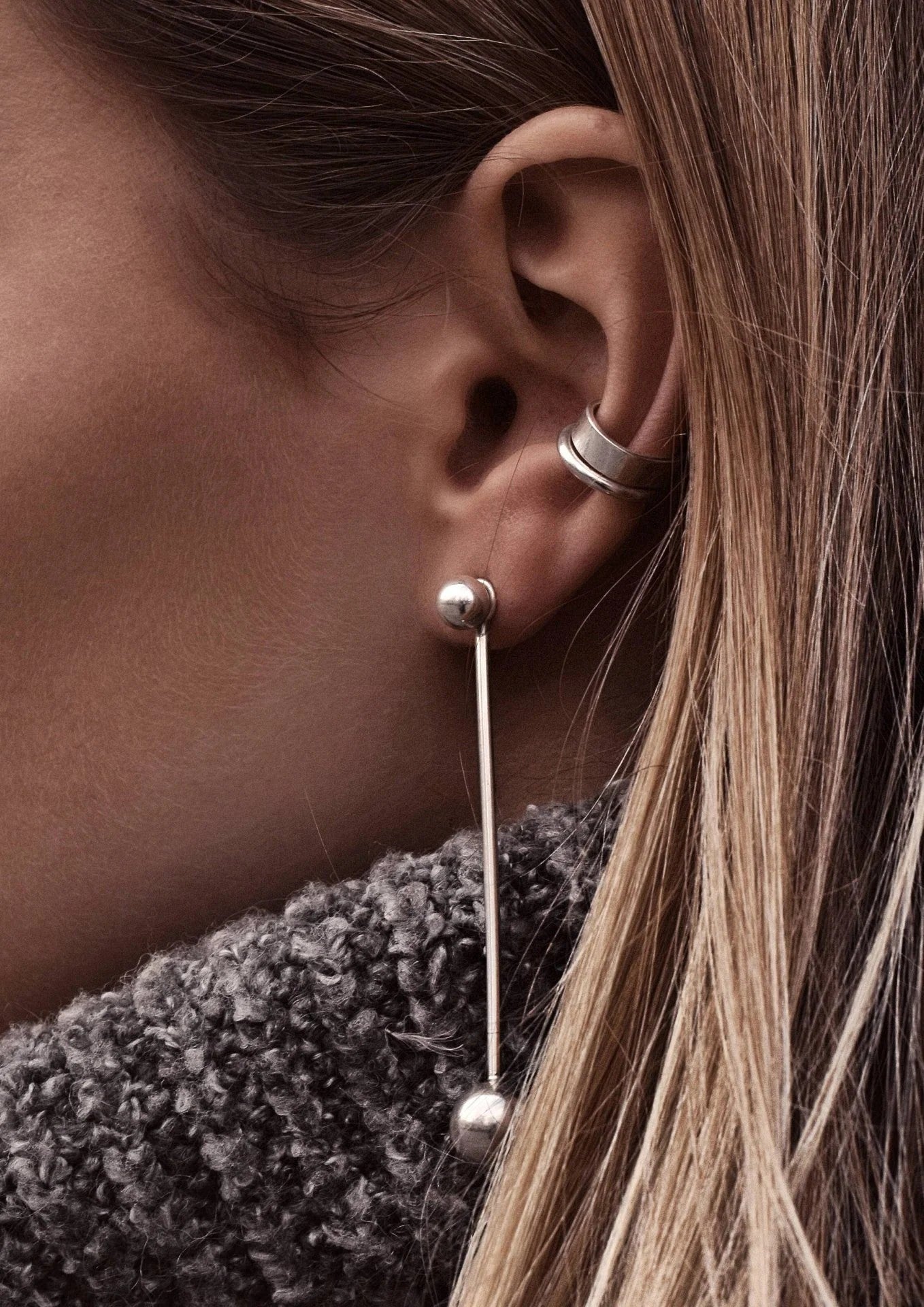 NO MORE Stack Masters Line Ear Cuffs - Silver, Handmade, No Piercing Needed - Stylish & Sustainable by NO MORE at www.brixbailey.com