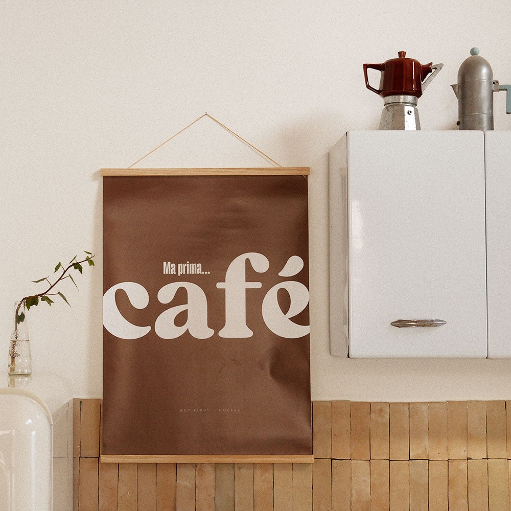 elegant italian cafe poster 50x70 cm with minimalist typography on a refined matte paper finish