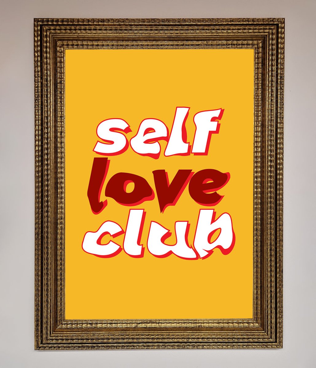 Self Love Club Quote Framed Wall Art