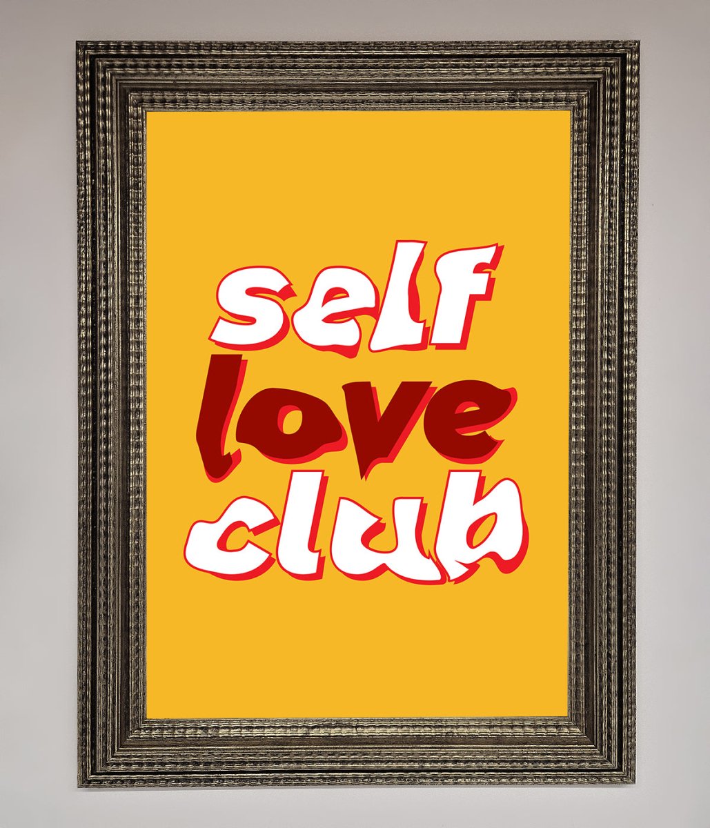 Self Love Club Quote Framed Wall Art