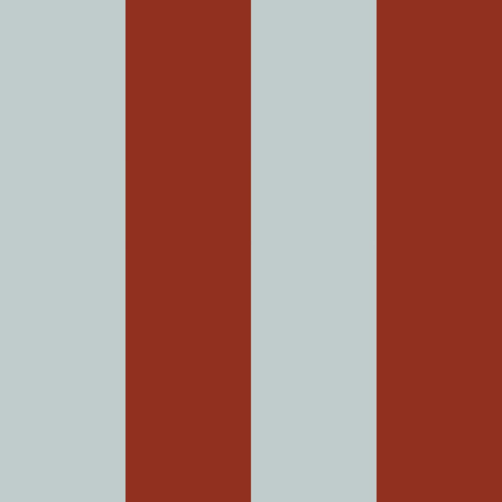 soft blue and burgundy striped wallpaper creating a cozy and joyful kids room atmosphere