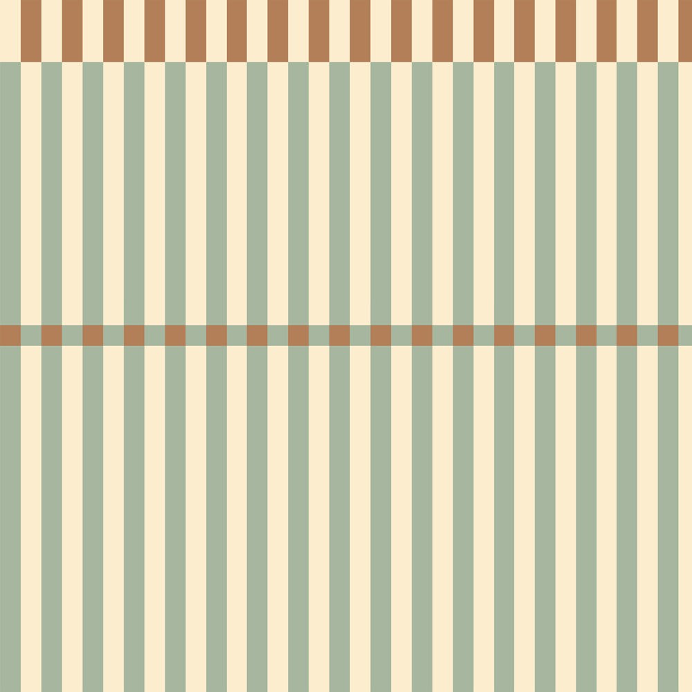 soft green striped wallpaper with a gentle wave pattern, casting a serene and comforting glow in a nursery