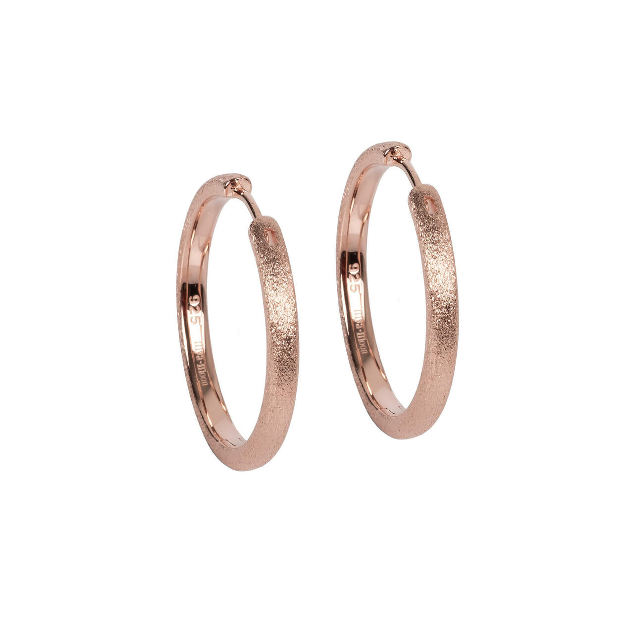 playful rose gold sugar hoops l earrings catching the light with a fun, textured sugar finish