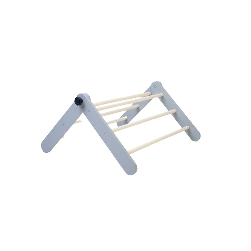 elegant birch pikler triangle in a modern nursery, showcasing its refined design and sturdy two-section frame