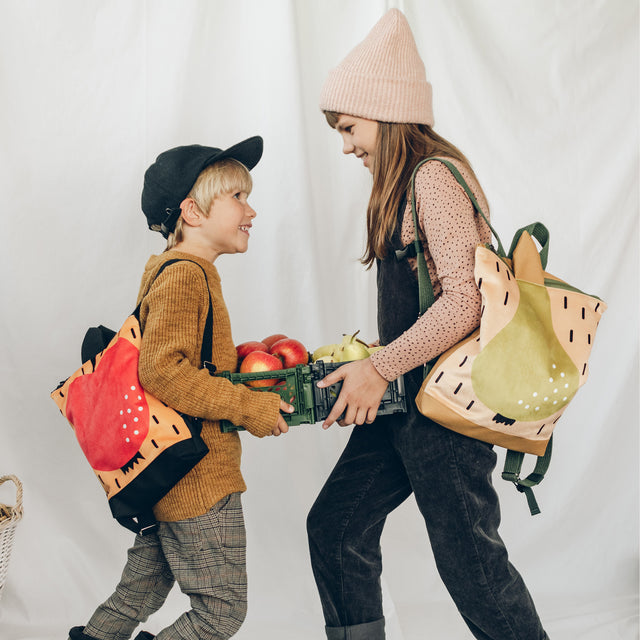 Kids Adventure Backpack – PEAR Motif & Waterproof Design by Muni at www.brixbailey.com