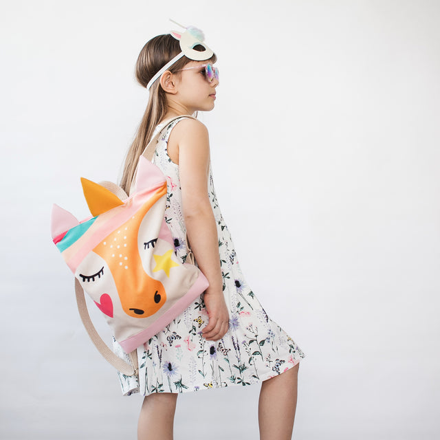MUNI Kids Backpack – Unicorn, Velvet & Waterproof Design by Muni at www.brixbailey.com