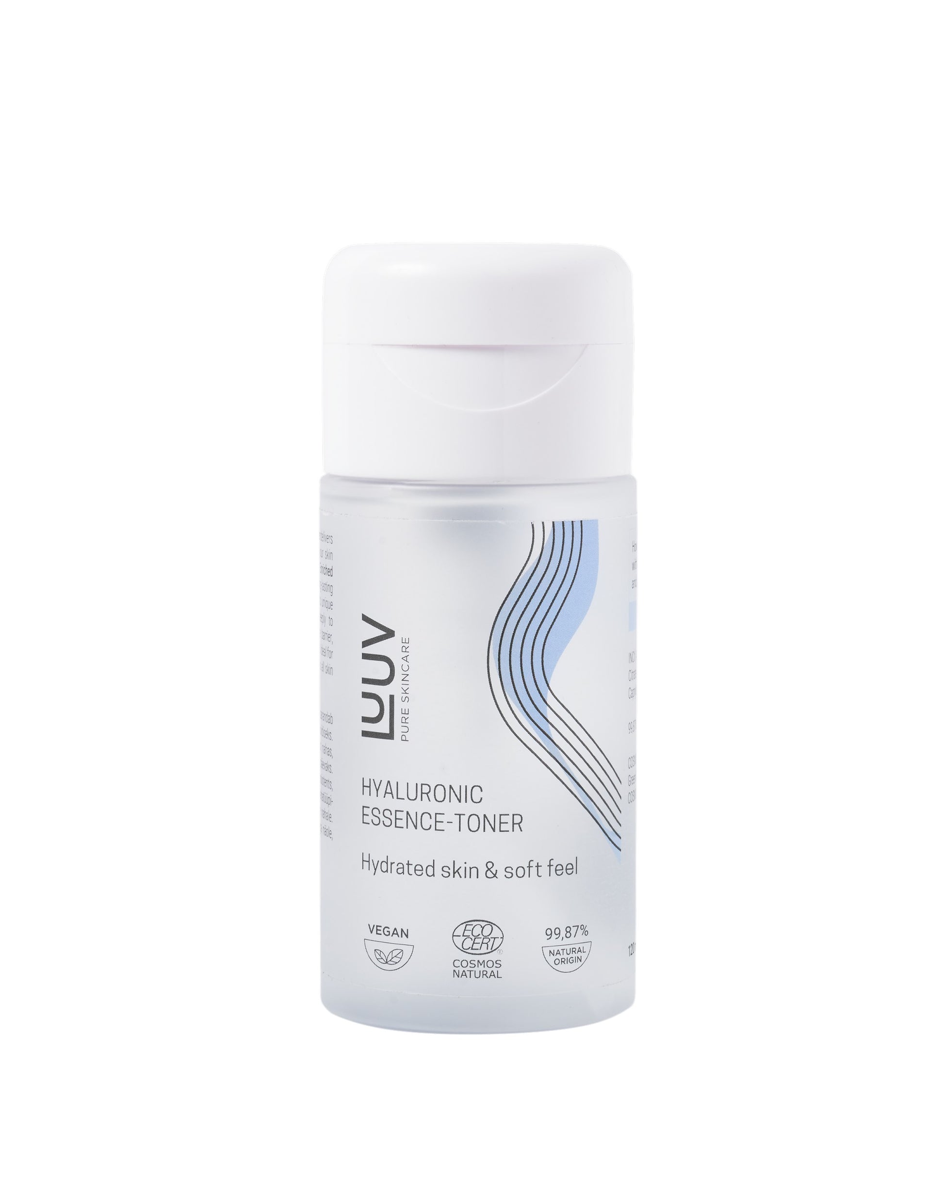 a soft-focused bottle of hyaluronic acid toner with morning light, evoking a comforting skincare ritual