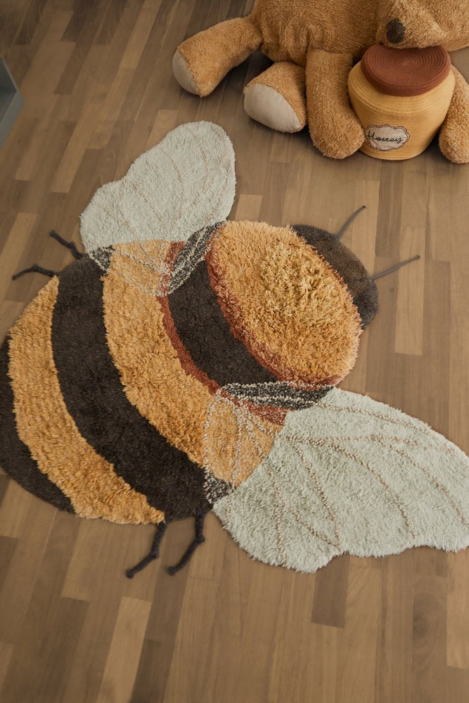 Transform Your Child's Room with Our Bee-Inspired Fun & Educational Rug - Eco-Friendly & Machine Washable by Lorena Canals at www.brixbailey.com