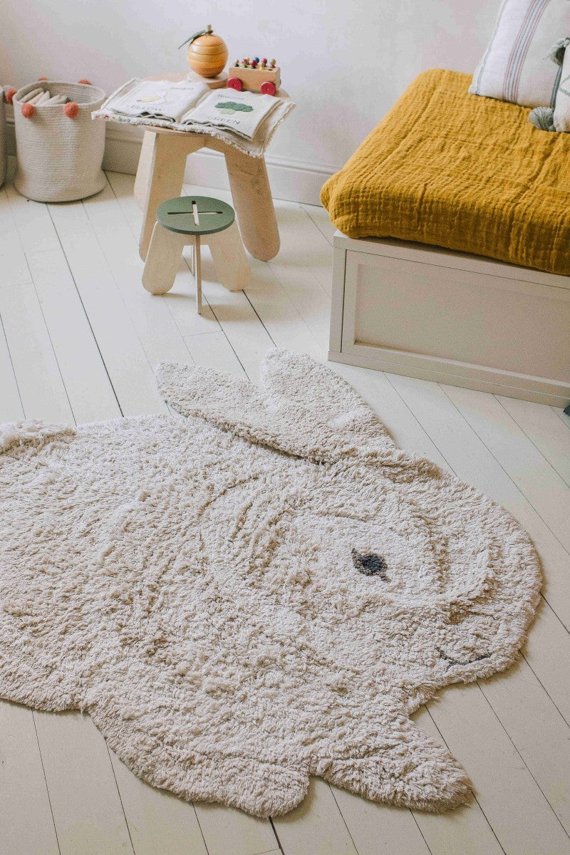 Discover Lorena Canals Handcrafted Bunny Animal Rug - Natural & Eco-Friendly Decor by Lorena Canals at www.brixbailey.com