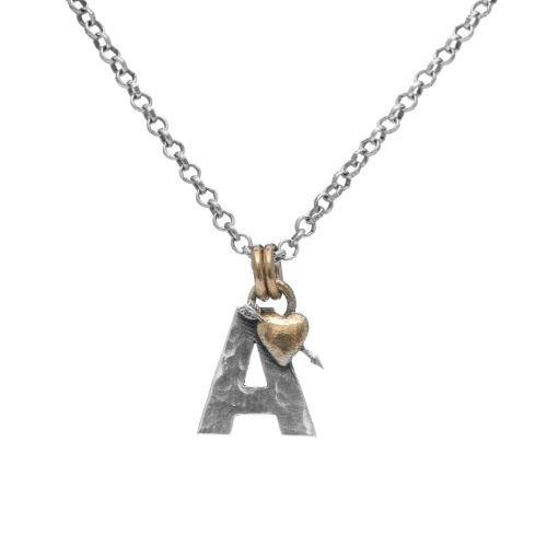 Handcrafted Silver & Gold Plated Initial Necklace by Sostter by Sostter at brixbailey.com