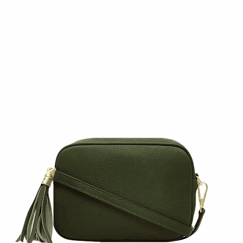 Olive Green Leather Crossbody Bag – Italian Crafted Elegance by Sostter at brixbailey.com