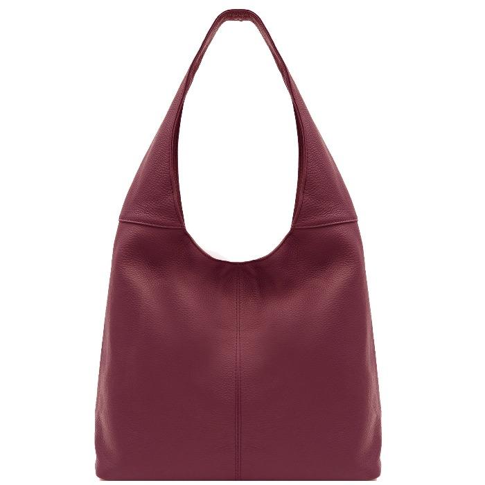 Plum Italian Leather Hobo Bag – Spacious & Elegant by Sostter at brixbailey.com