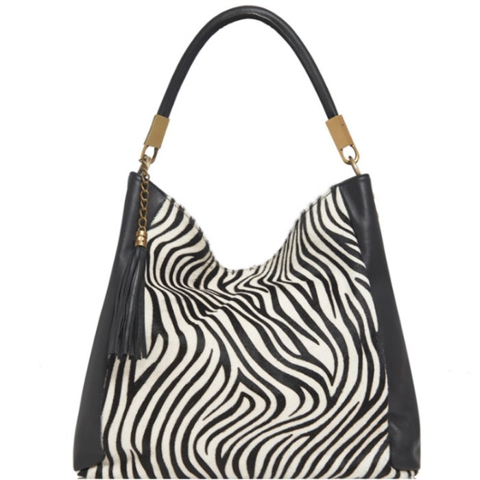 ZEBRA CALF 2024 HAIR CLUTCH- Black