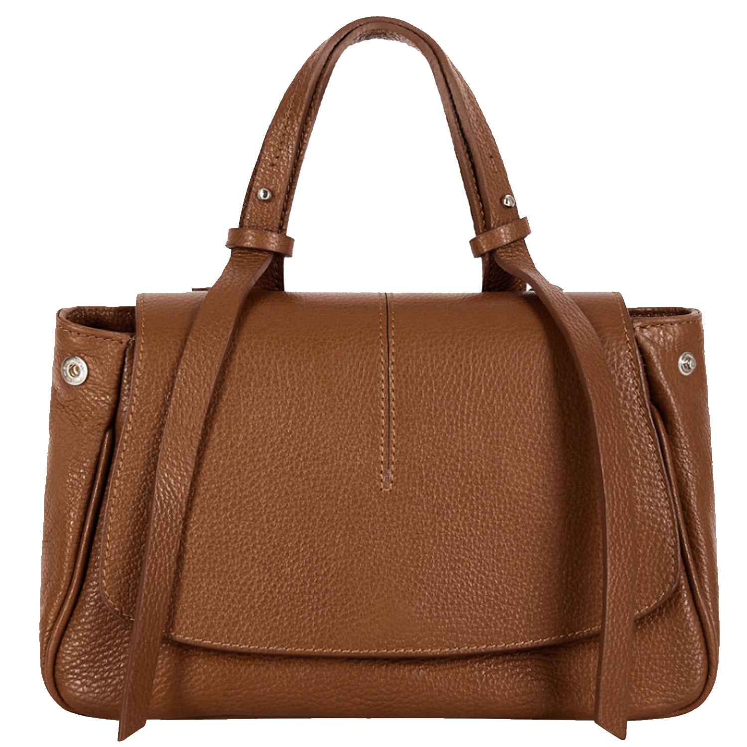 Camel Pebbled Leather Tassel Grab Bag – Luxurious & Versatile by Sostter at brixbailey.com