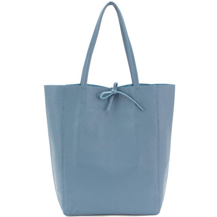 Cornflower Italian Leather Tote – Chic & Versatile Everyday Bag by Sostter at brixbailey.com