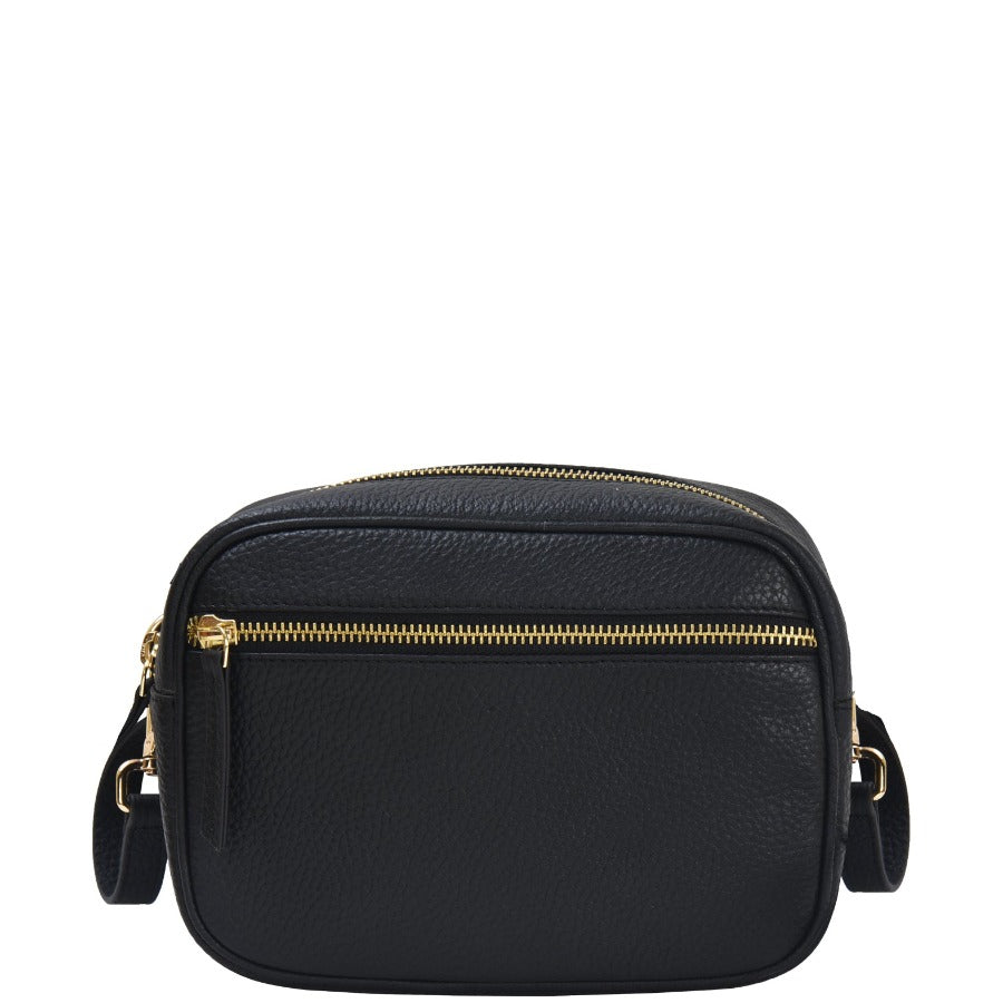 Black Convertible Leather Cross Body Camera Bag Ethical Responsible Handbag Brand Brix and Bailey