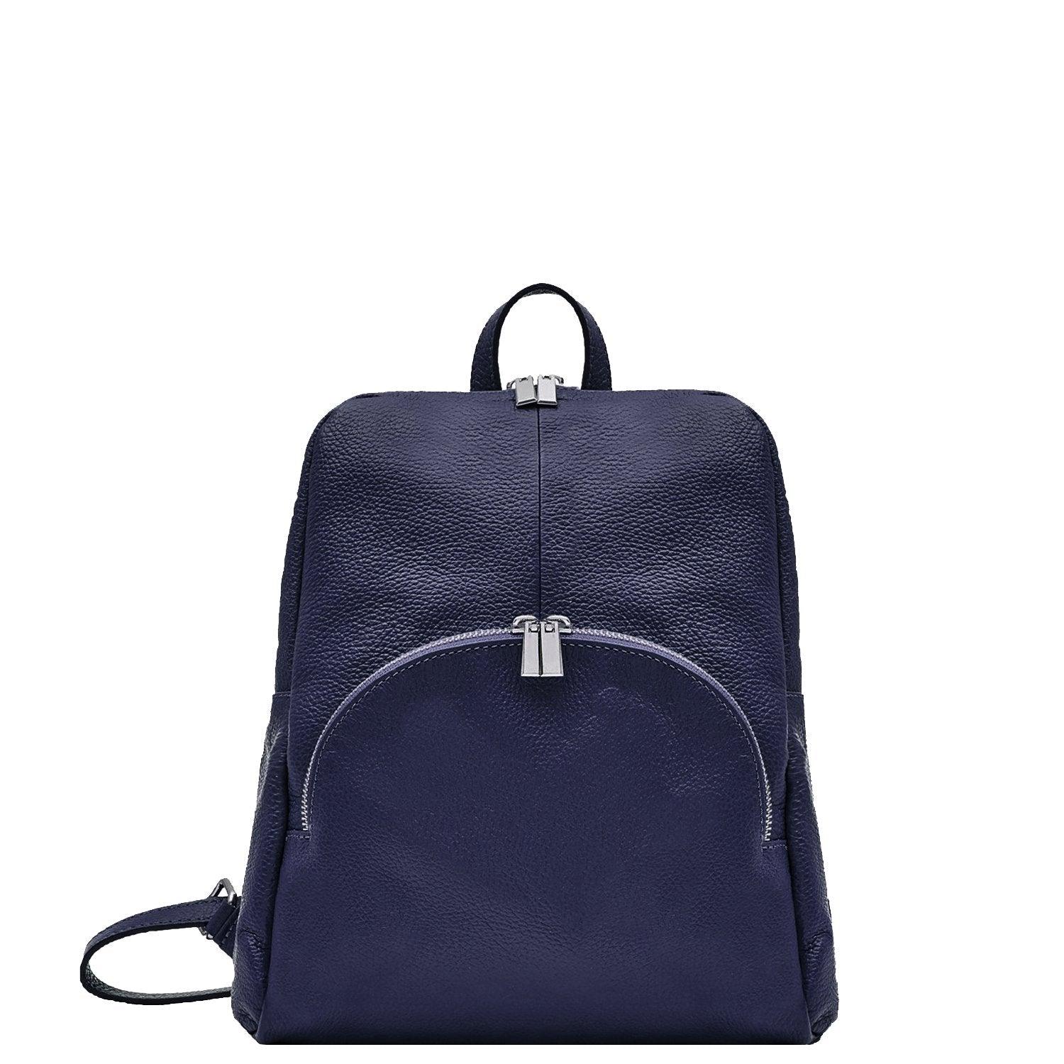 Navy Pebbled Leather Backpack – Stylish & Durable for Daily Use by Sostter at brixbailey.com