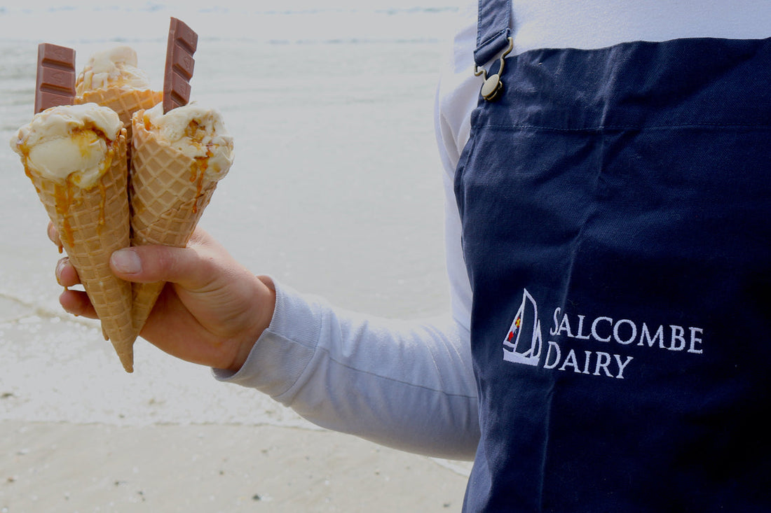 Salcombe Dairy harbourside ice cream shop — independent Devon boutique at Söstter