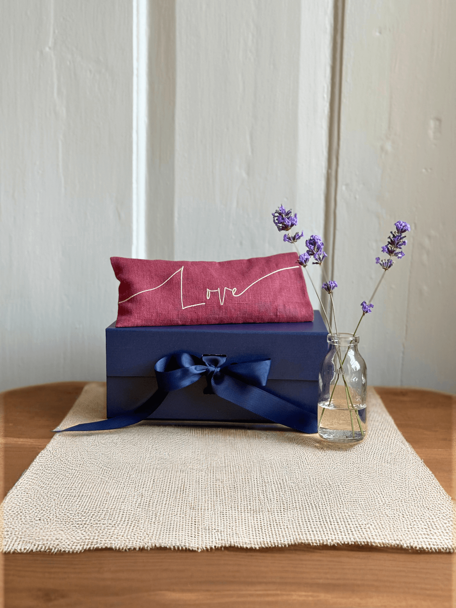 The Norfolk Eye Pillow Company French linen eye pillows filled with organic wheat and Norfolk lavender - hand-made in Norfolk for stress relief and sleep at Sostter