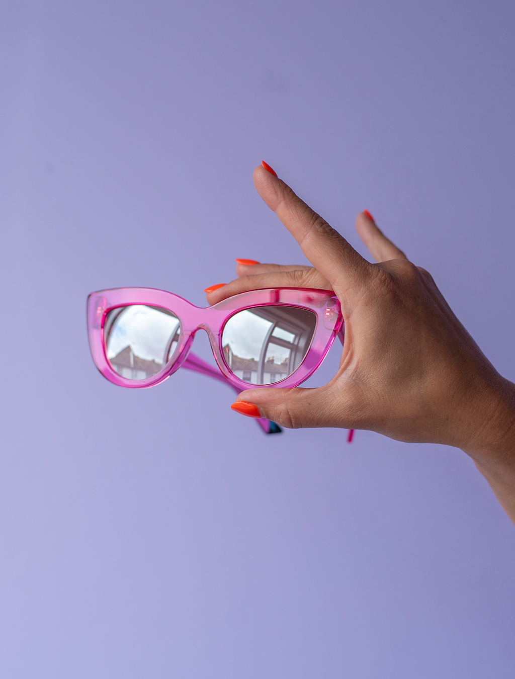 Bold coloured eco acetate sunglasses handmade by Zoë de Pass Eyewear