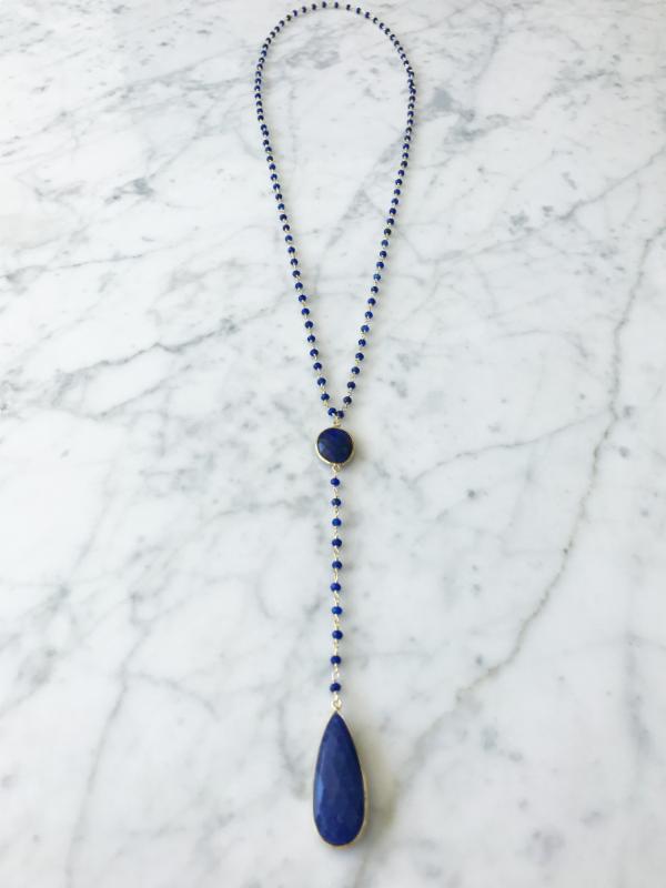 Diana Montecito Sapphire Necklace with Drop