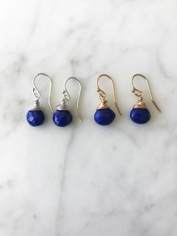 Jill Short Drop Earrings in Sapphire