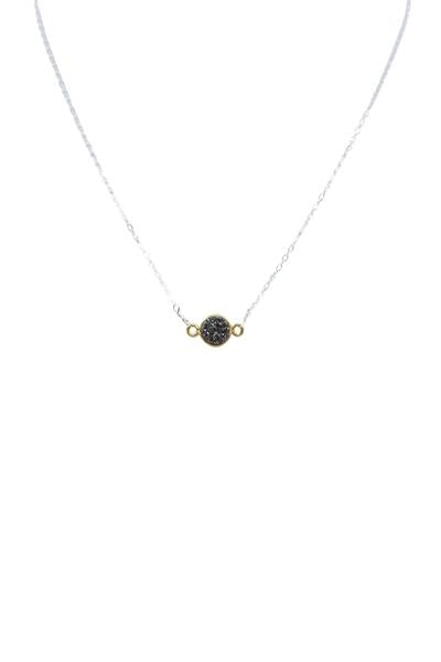 Mrs Parker Silver Druzy Necklace