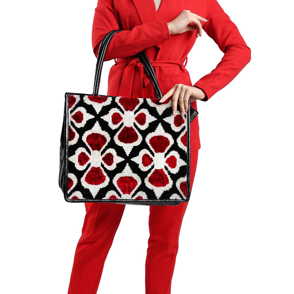 Luxurious Silk-Leather Aaliyah Tote – Spacious & Handcrafted by Jkel at www.brixbailey.com