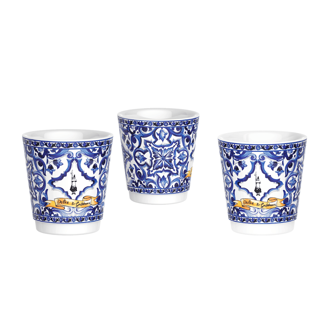 Bialetti X Dolce&Gabbana Blue Mediterranean Gift Set (3 cup Moka and Stirrer set)