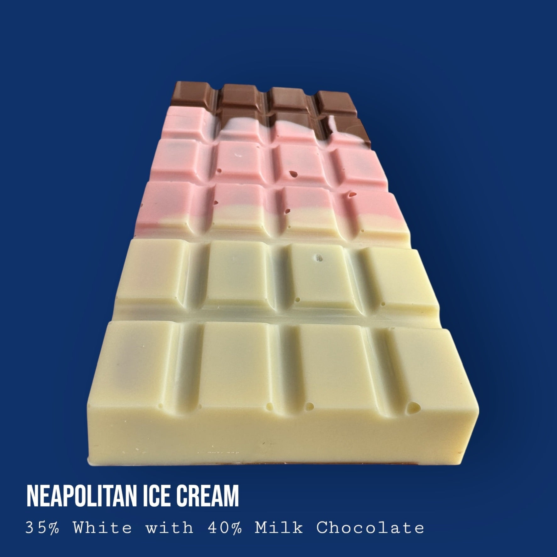 Milk Chocolate Neapolitan ice cream inspired loaded chocolate bar 230g