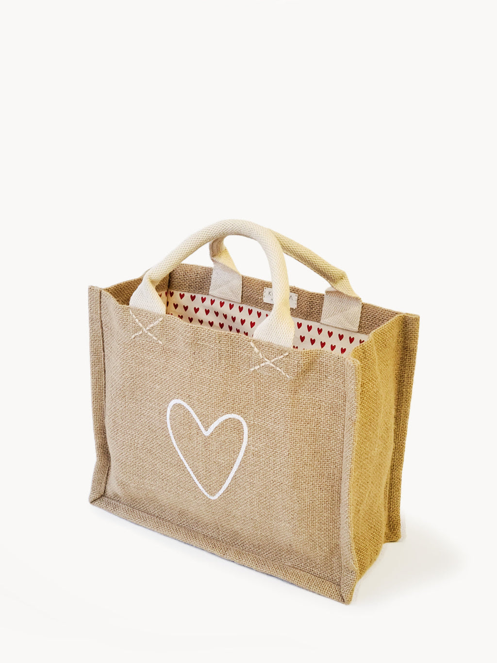 Jute Canvas Gift Bag in Love