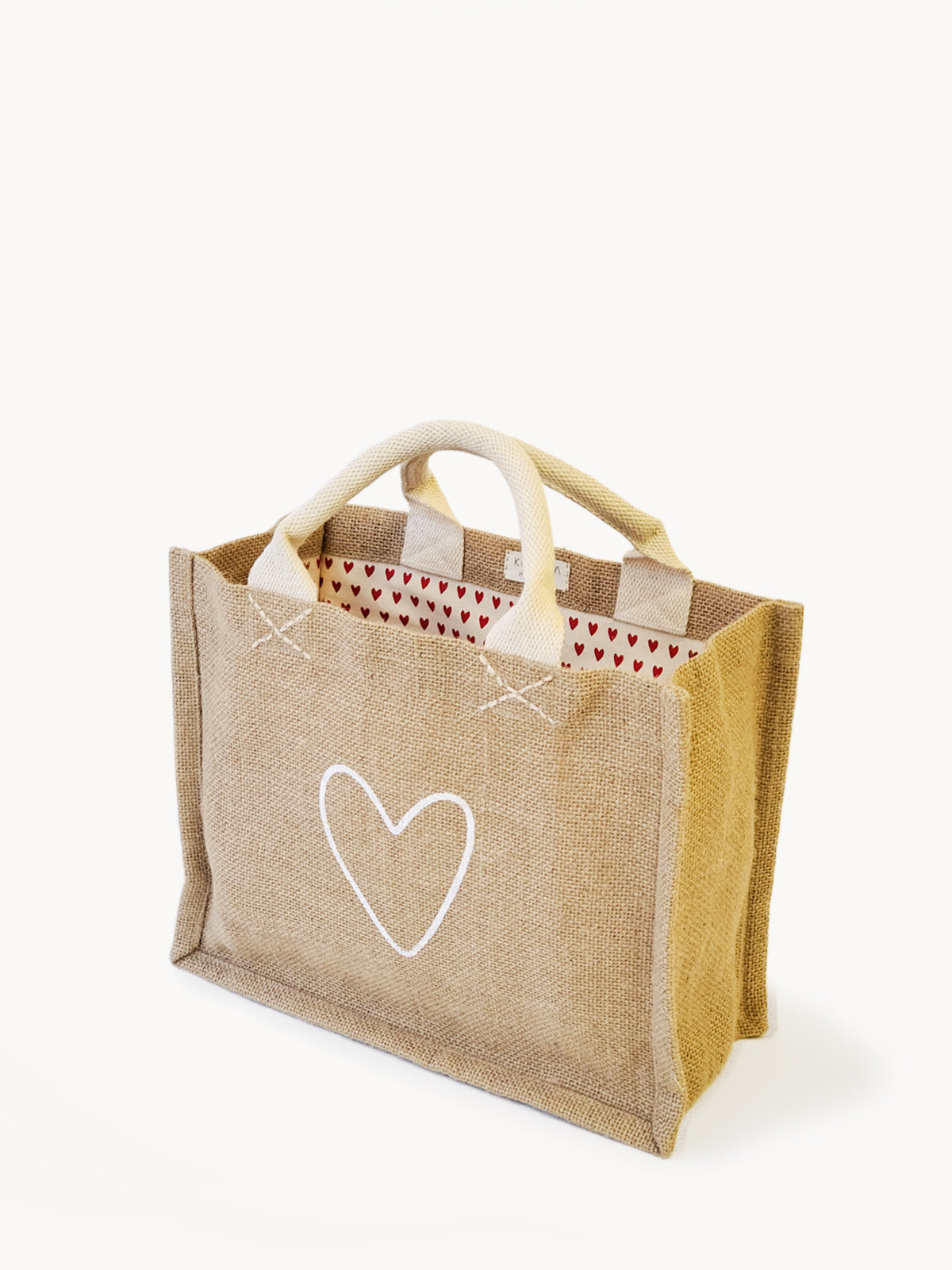 Jute Canvas Gift Bag in Love
