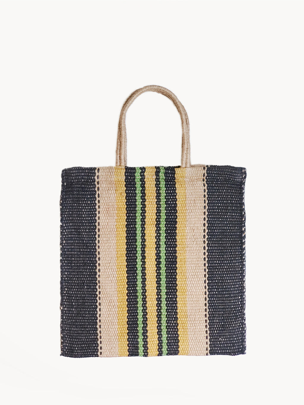 Dora Jute Tote Bag in Multi Navy