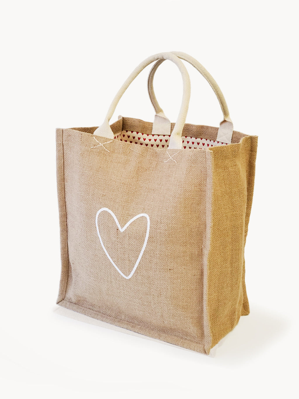 Jute Canvas Market Bag Love