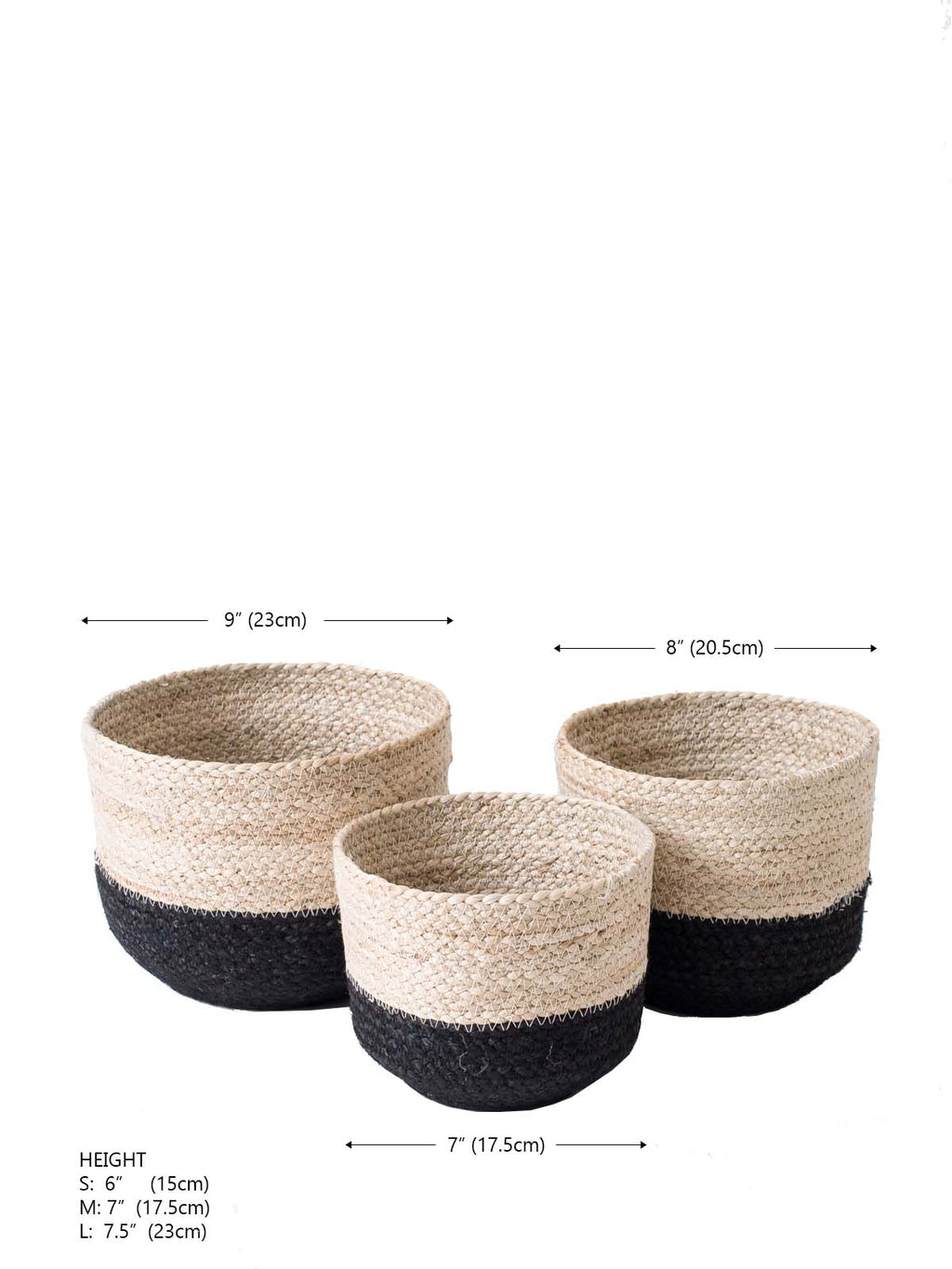 Naiya Handwoven Jute Bin in Natural Black