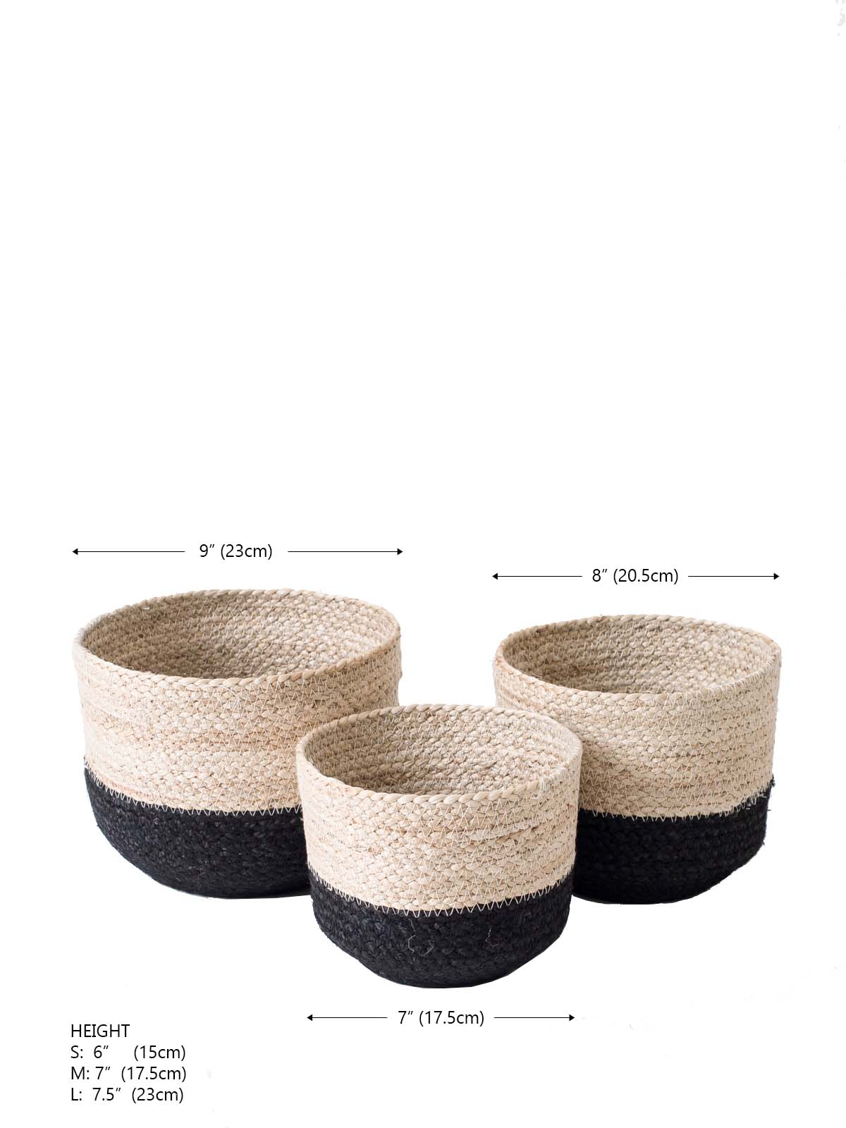 Naiya Handwoven Jute Bin in Natural Black